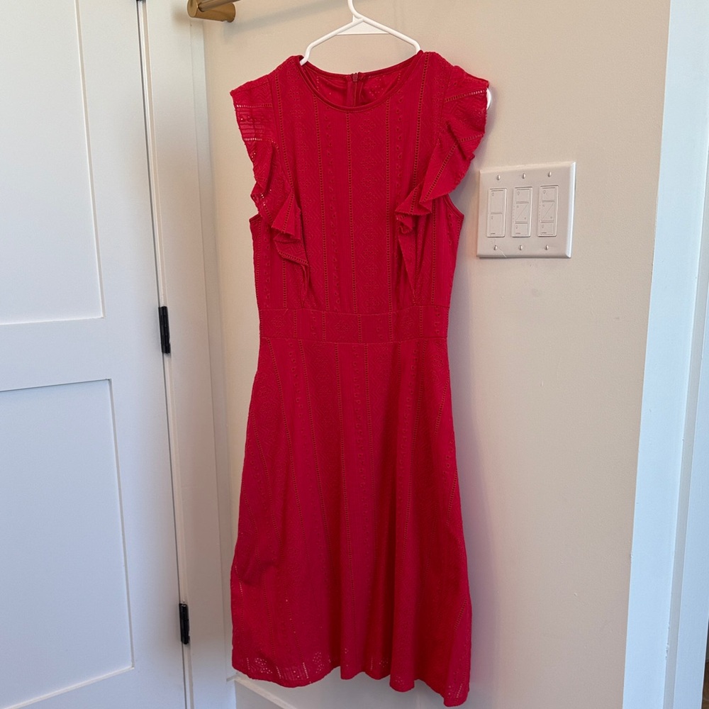 Elegant Red Ruffle Dress